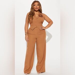 NWT Chic Taupe Pants Set
